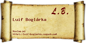Luif Boglárka névjegykártya